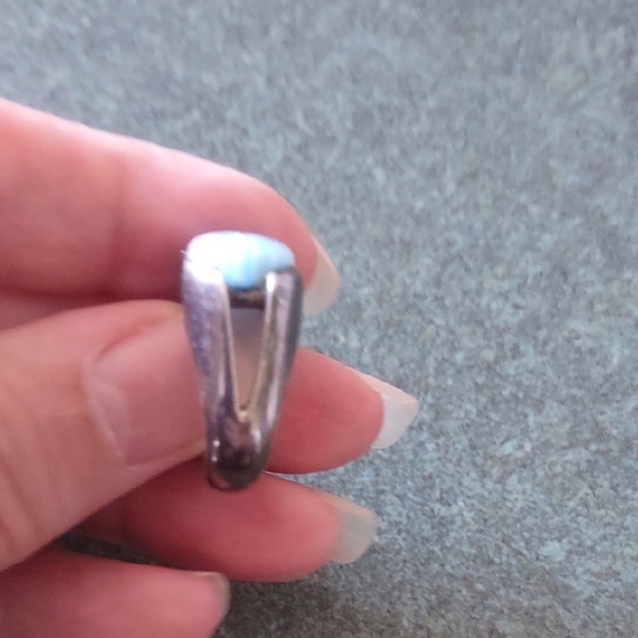 Sterling Silver(925) Blue and White Millefiori Glass Ring Size 6 - Picture 4 of 6